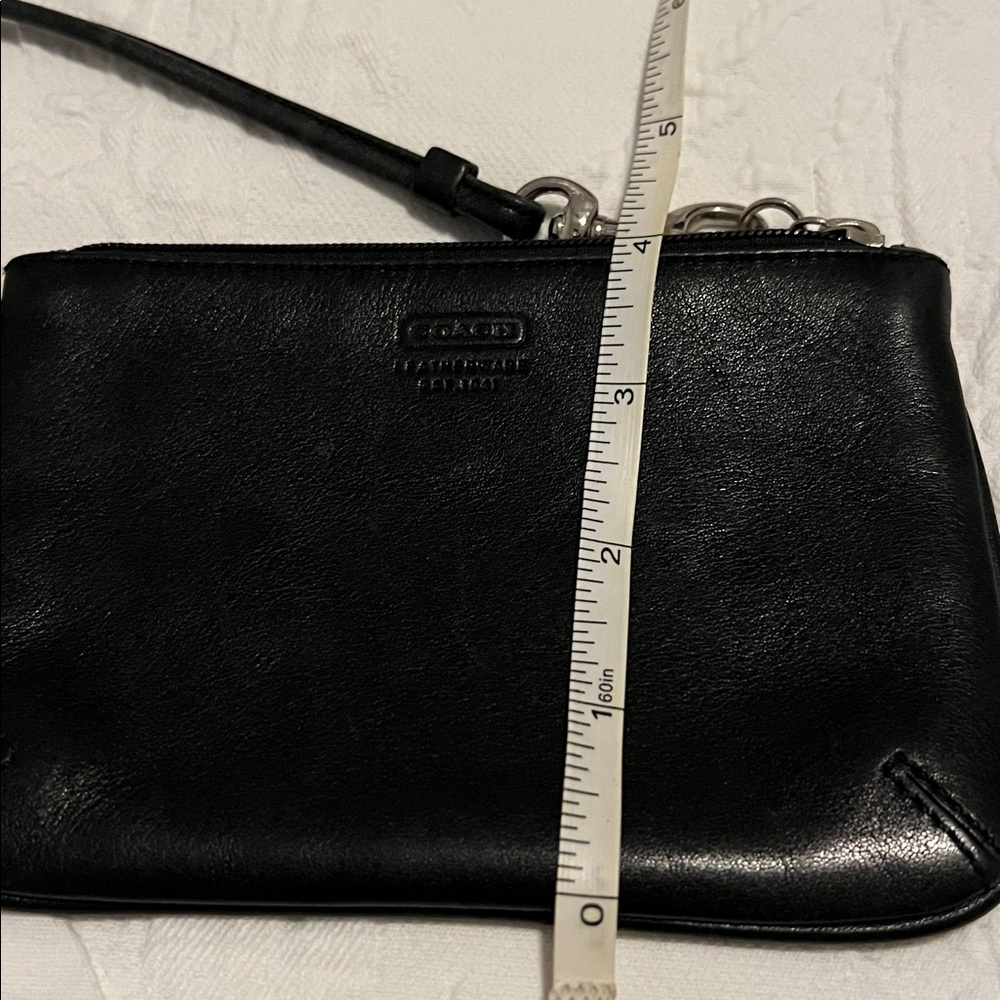 Coach Black Leather Wristlet with Strap - Picture 5 of 5